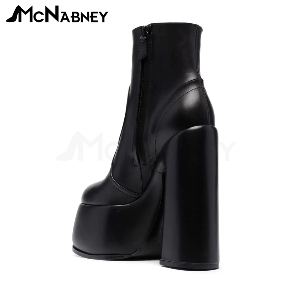 Platform Ankle Boots Super High Heel Women Boots Modern Boots Fashion Sexy Style Shoes Classics Leather Stretch Boot Office Lady