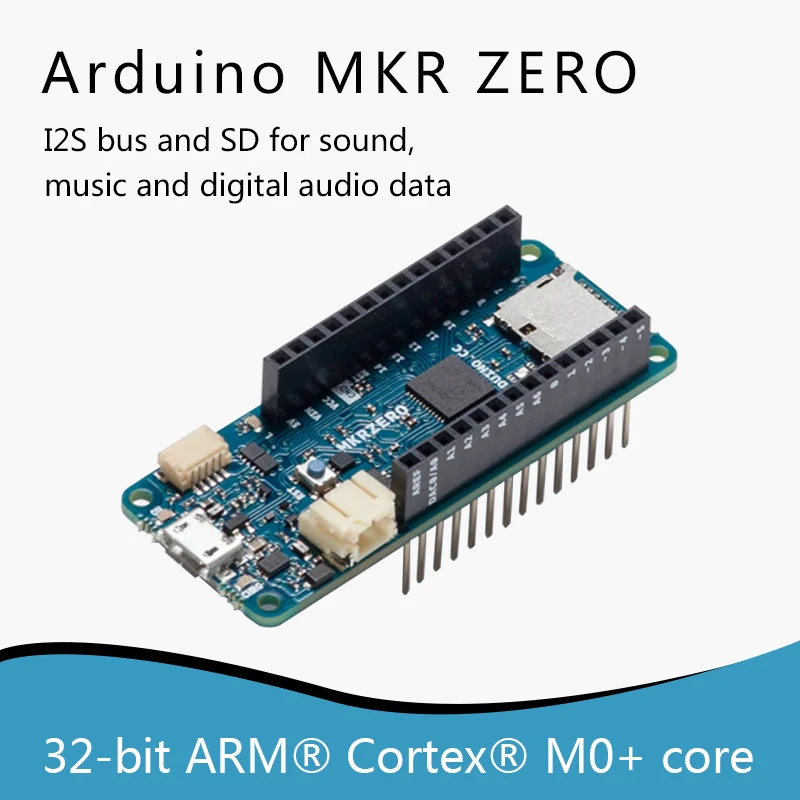 

Arduino MKR ZERO Development board ABX00012 microcontroller (I2S bus & SD for sound, music & digital audio data)
