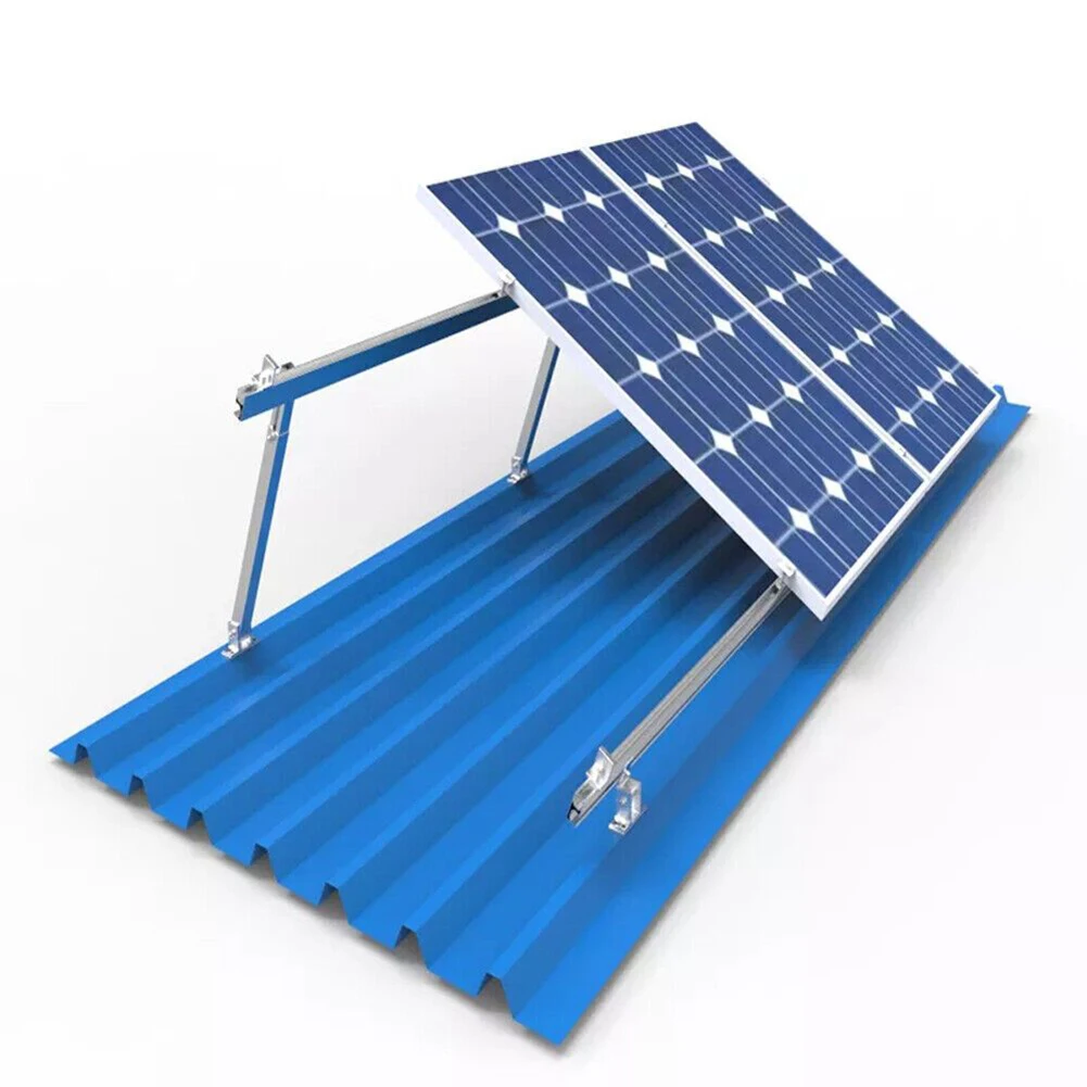 

Solar Panel Foot Mount Adjustable Aluminum Alloy Flexible For Roof Mount Photovoltaic Bracket Rubber Pads Silver