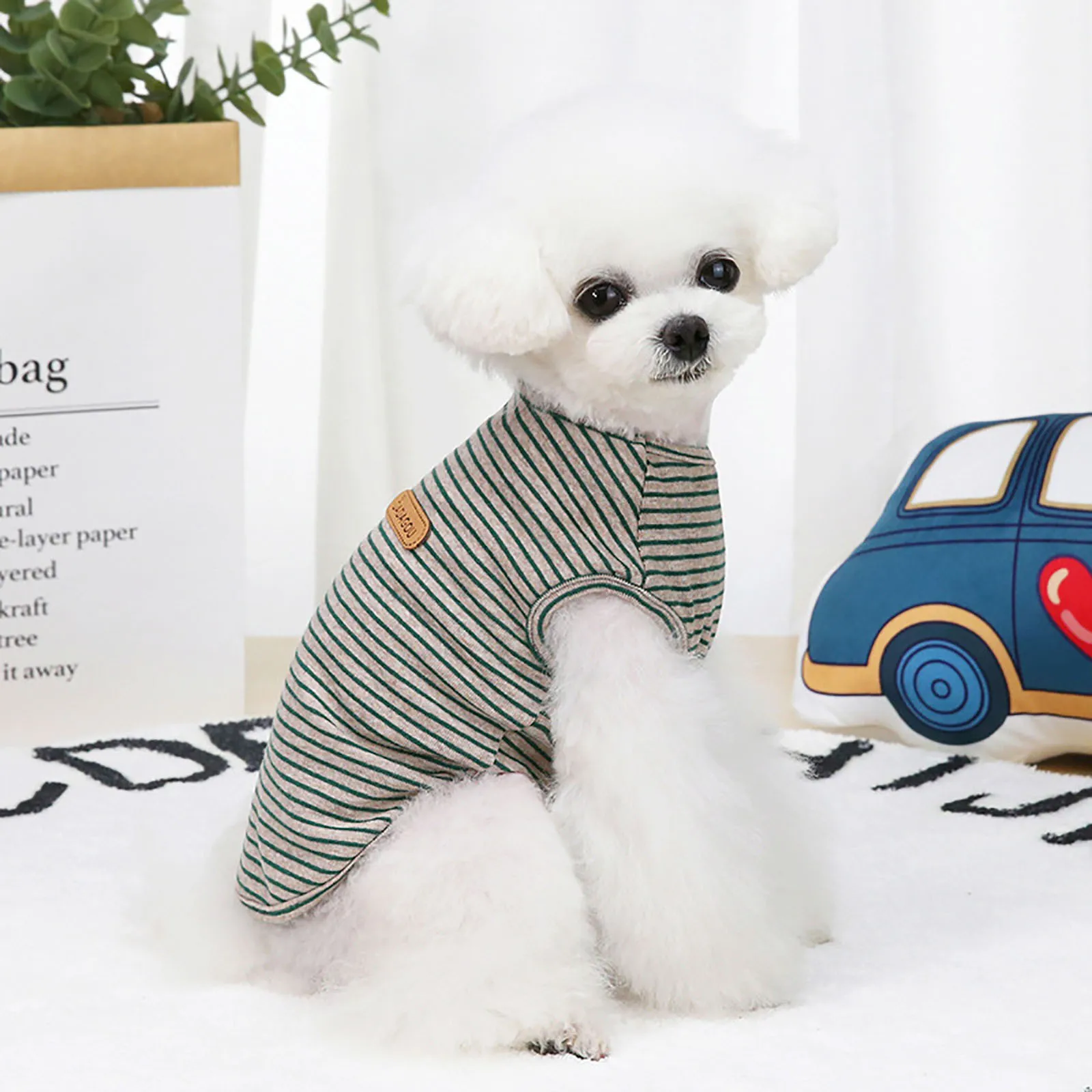 

Fashion Cat Dog Striped Vest Casual Cute Pet Clothes Classic Summer Dog Vests For Small Medium Dogs Schnauzer Teddy Chihuahua