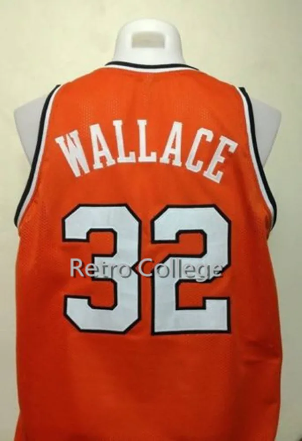 

Retro Throwback 32 Ben Wallace Basketball Jersey Embroidery stitching customize any name and number