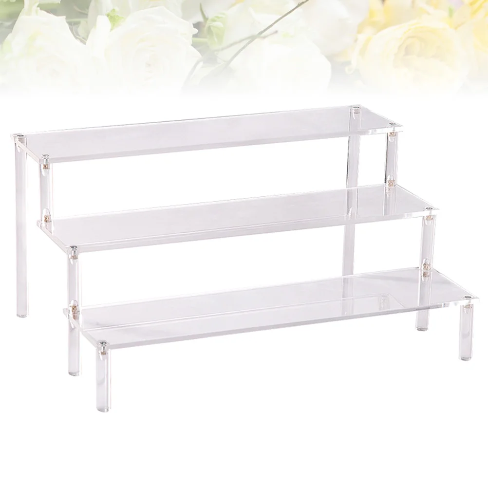 

1 pc Storage Rack Stepped Desktop 3-layer Display Stand Shelf Holder Organizer for