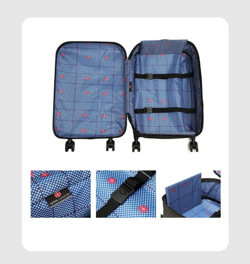 20 Inches Universal Wheel Password Trolley Case Female Large-capacity Front Opening Business Travel Suitcase Foldable Luggage
