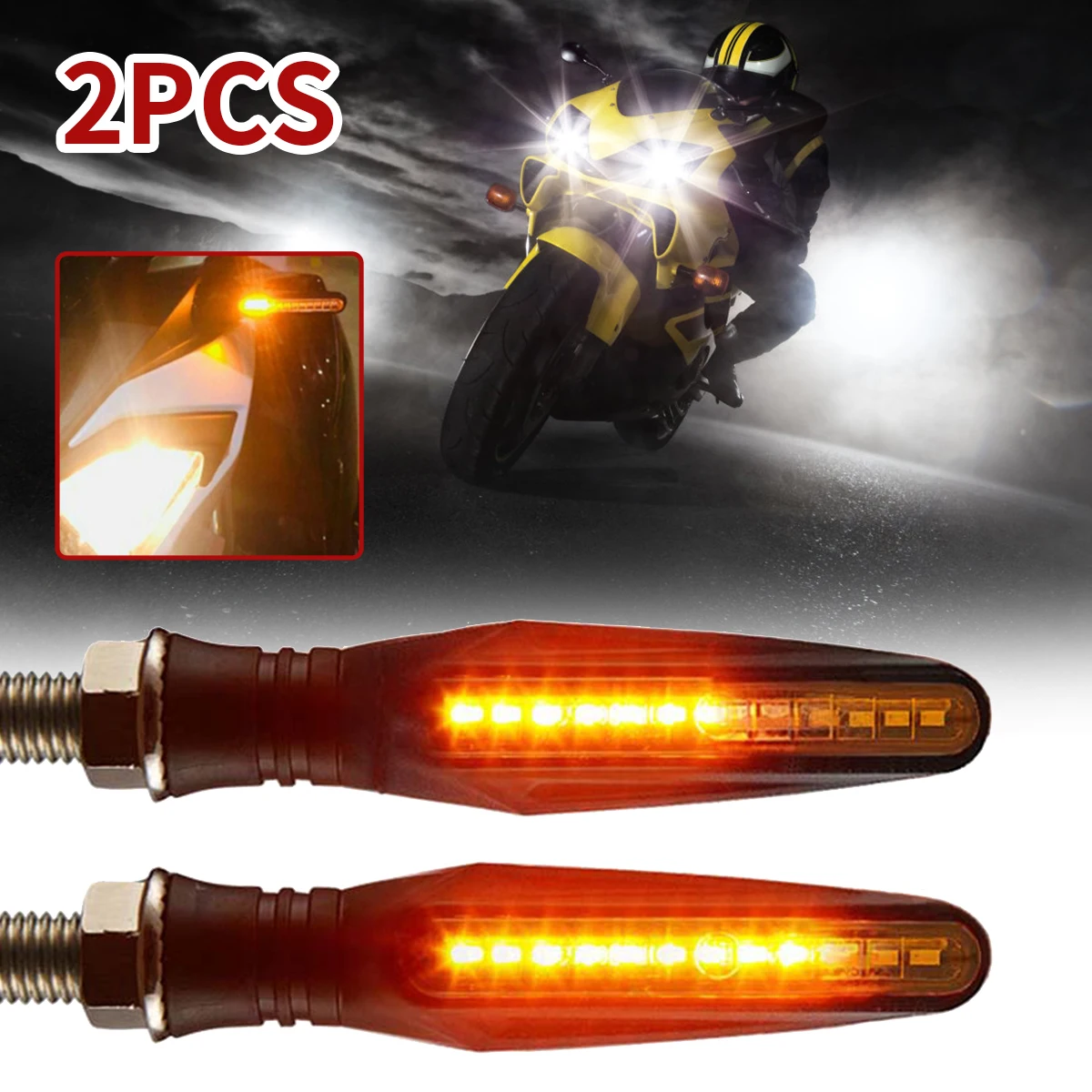

Universal LED Motorcycle Turn Signal Light Waterproof Signals Indicator Flashing Light Blinker for Motorbike Off-road Vehicles