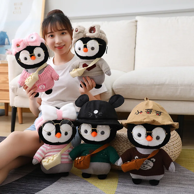 

30cm Cartoon Cute Penguin Cosplay Dress Up Plush Toys Stuffed Lovely Animals Doll Soft Baby Pillow Birthday Gift kawaii pillows