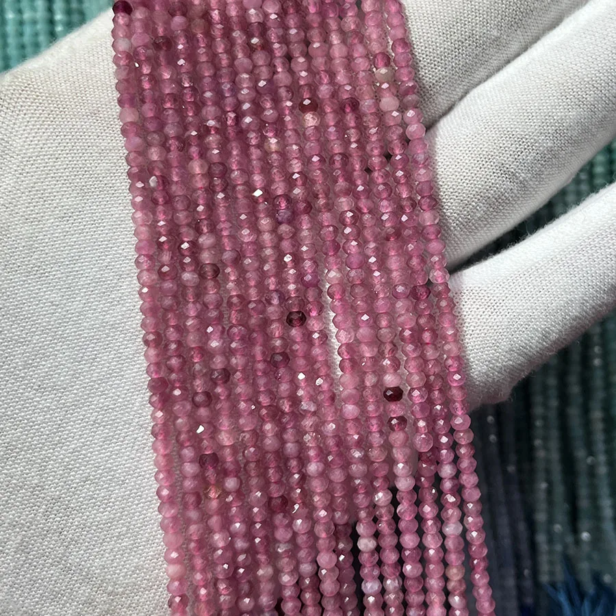 Дисковые Бусины Из Натурального Кристалла и розового турмалина 2 х3 мм маленький
