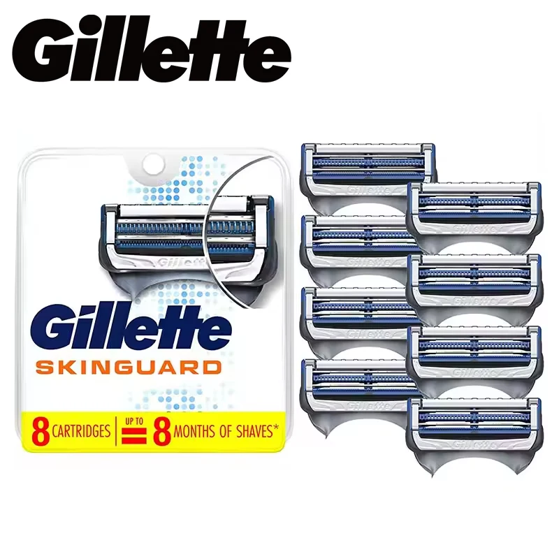 Фото Сменные лезвия Gillette SkinGuard для мужской бритвы, 2 слоя, для чувствительной кожи, для бритья бороды, оригинальные сменные головки Gillette №1
