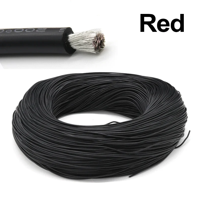

10Colors Silicone Rubber Tinned Copper Wire 30/28/26/24/22/20/18/16/14/12/10/8AWG Heat-resistant Car Battery Power Cable
