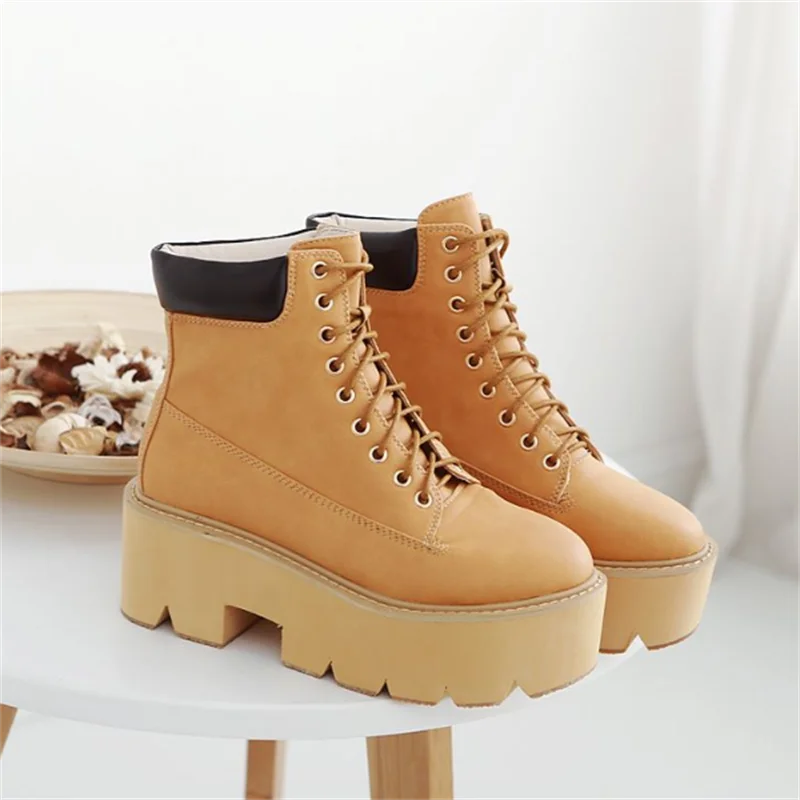 

Thick-Soled Botas Femininas Shoes For Women Wedge Heel Botas Mujer Height Women's Boots Zapato De Tacón Chaussure Femme Botines
