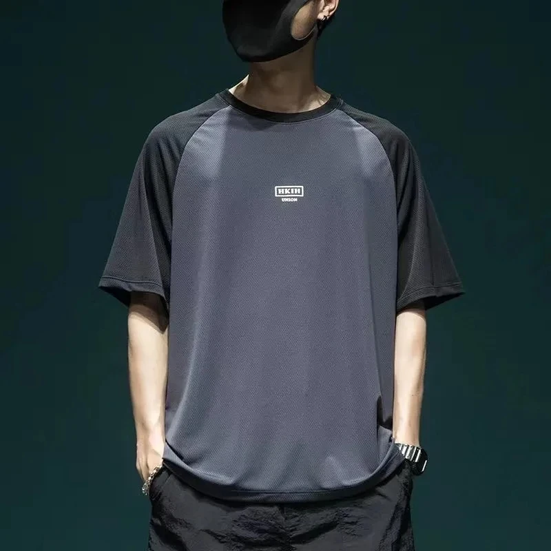 Футболка мужская сетчатая с коротким рукавом тонкий дышащий топ свободного