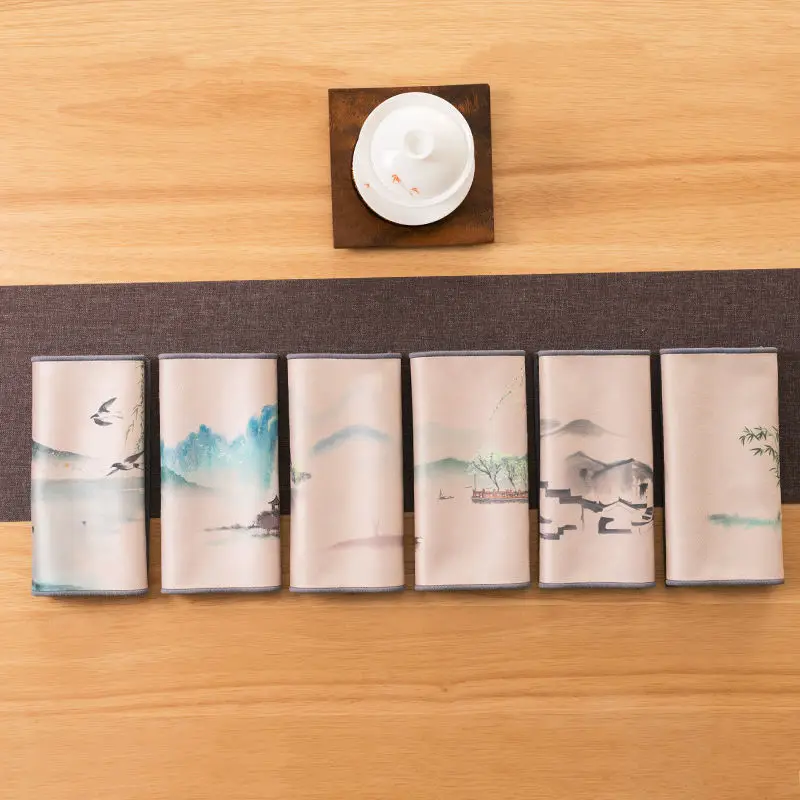 

Ручная роспись, чайное полотенце, Высококачественная впитывающая плотная салфетка, креативная чайная посуда