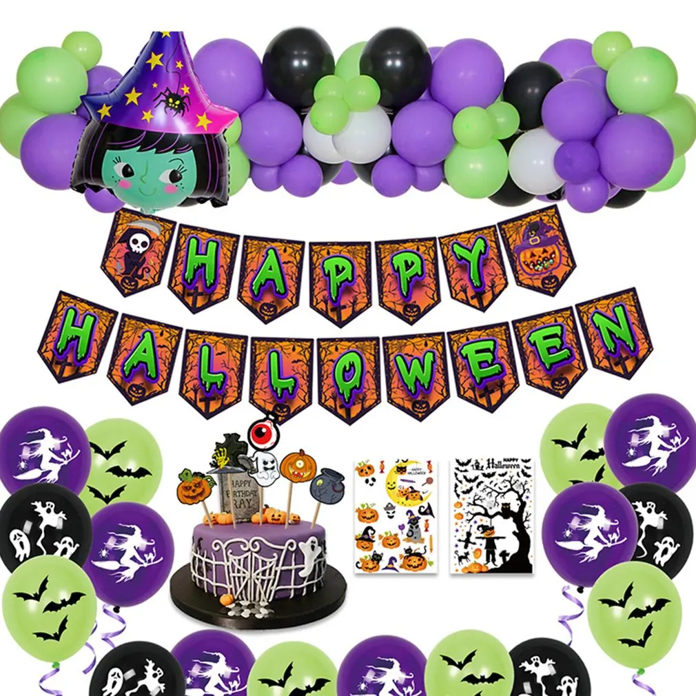 

Наборы воздушных шаров на Хэллоуин, технические украшения, шары из фольги в виде паука, надувные игрушки, летучая мышь, шары для Хэллоуина, т...