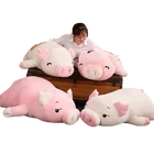 110 см Популярная гигантская свинья кукла Розовая белая Лежащая Сонная плюшевая игрушка животное ультра мягкая хлопчатобумажная мягкая детская игрушка в подарок