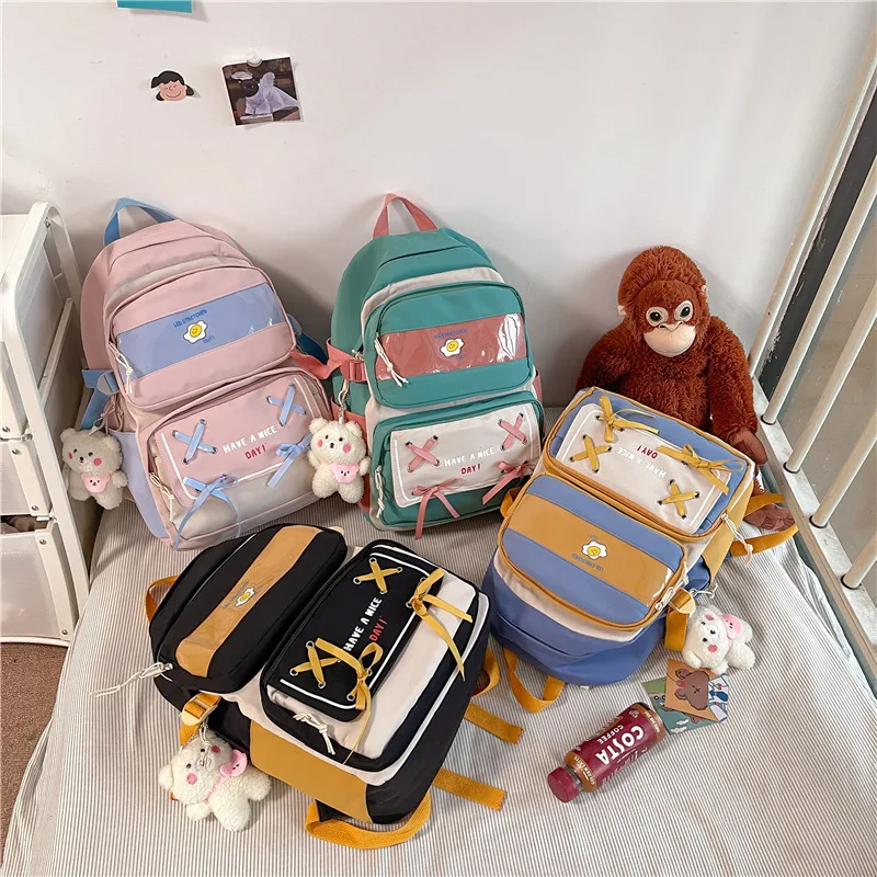 Japanese Style Girls Backpacks Kindergarten Bag Girls Bookbag School Kawaii Kit for Girls Boys Kids School Backpack