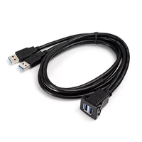 usb 3 0 socket cable auto car flush mount male to female extension cord dashboard panel square audio line for motorcycle