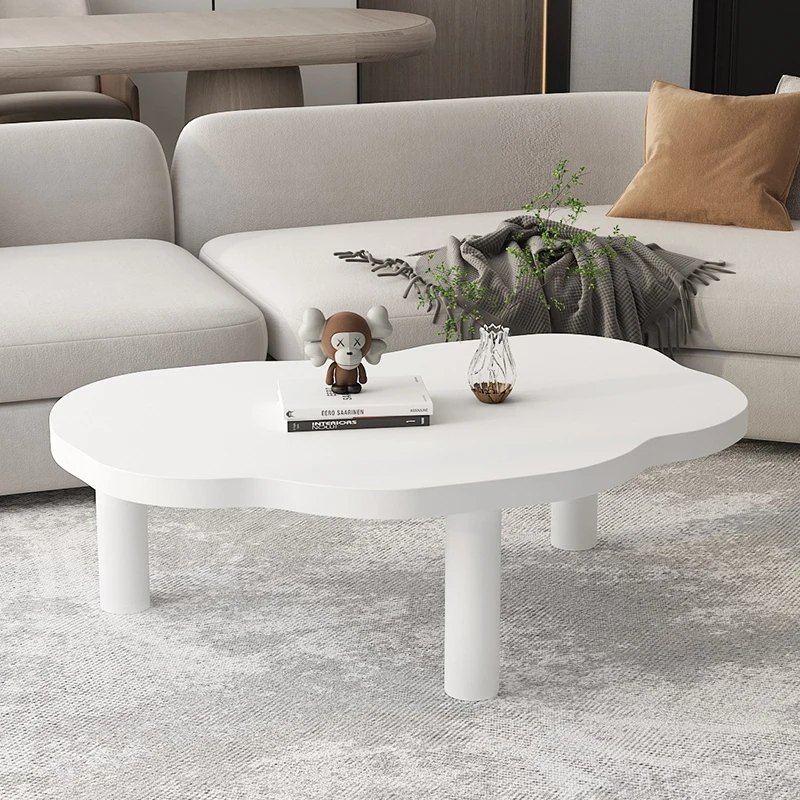 

Nordic Solid Wood Coffee Table Small Apartment Simple Modern Home Living Room Special-shaped Cloud Cafe s Leisure