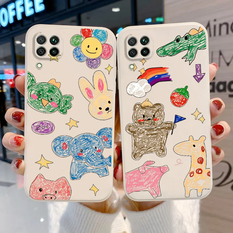 

Silicone Case For Huawei P30 Lite P40 P50 Pro Case Honor X8 70 50 9X Pro Cover Smile Phone Case Y9 Y6 Prime Pro 2019 Y9s Funda