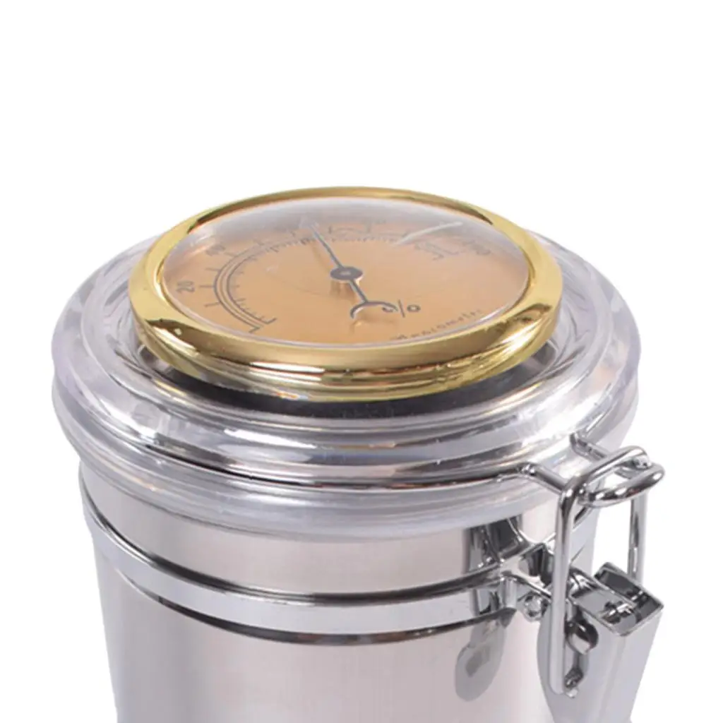 Увлажняющая трубка для сигар хьюмидор с гигрометром 7x4 дюйма серебристый