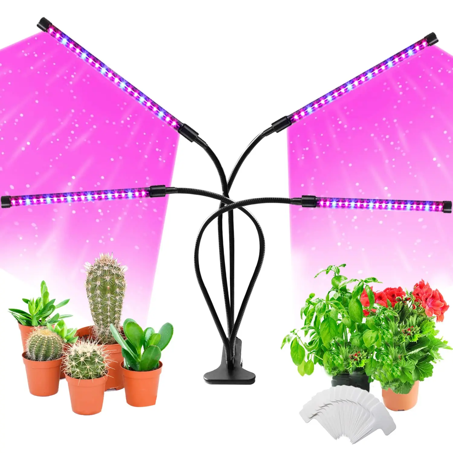 

LED Indoor Plant Grow Light 12W Full Spectrum Grow Light, Auto On/Off Smart Timer for Indoor Plant Growth