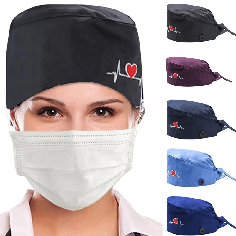 Кепка унисекс с вышивкой в виде сердца держателем для маски на пуговицах