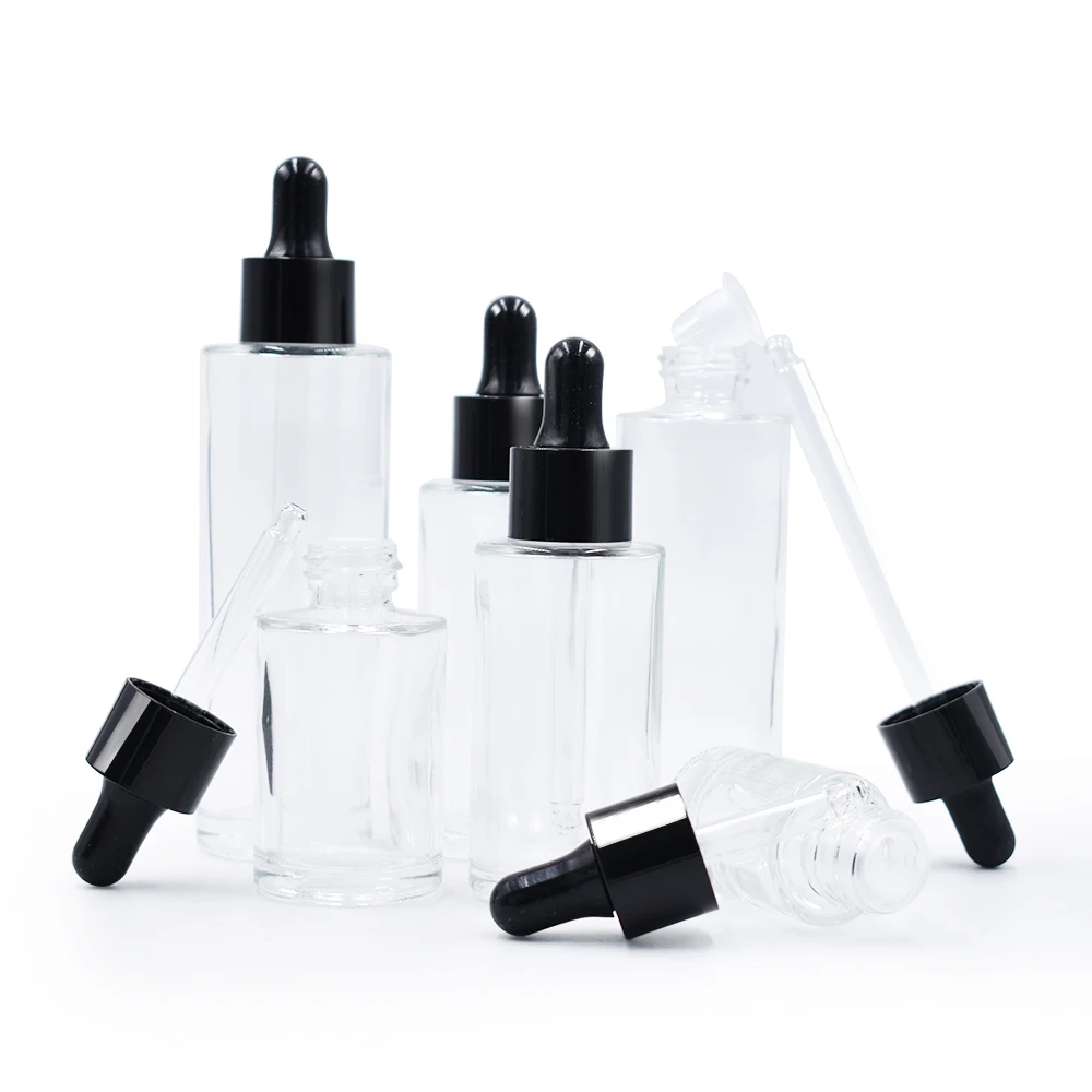 

20ml 30ml 60ml 80ml 100ml 120ml Clear Mini Dropper Bottles with Pipette Cosmetic Essential Oil Perfume Container Sample Vials