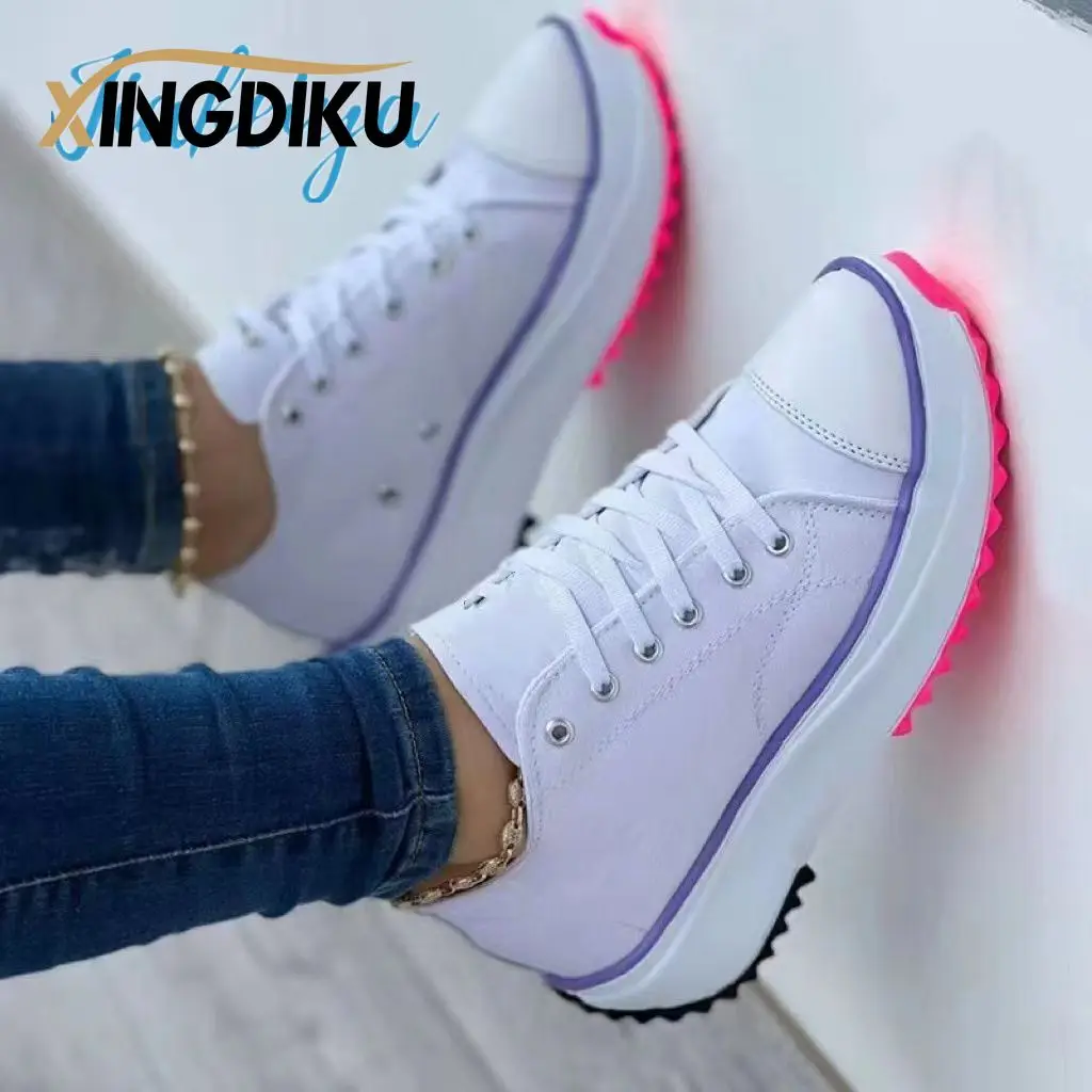 

Solid Sneakers Women Shoes 2022 Pattern Canvas Shoe Casual Women Sport Shoes Flat Lace-Up Adult Zapatillas Mujer Chaussure Femme