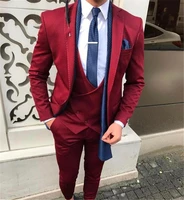 fashion suits for men slim fit 3piece jacket pants vest set formal groom prom wedding tuxedo male office business blazer