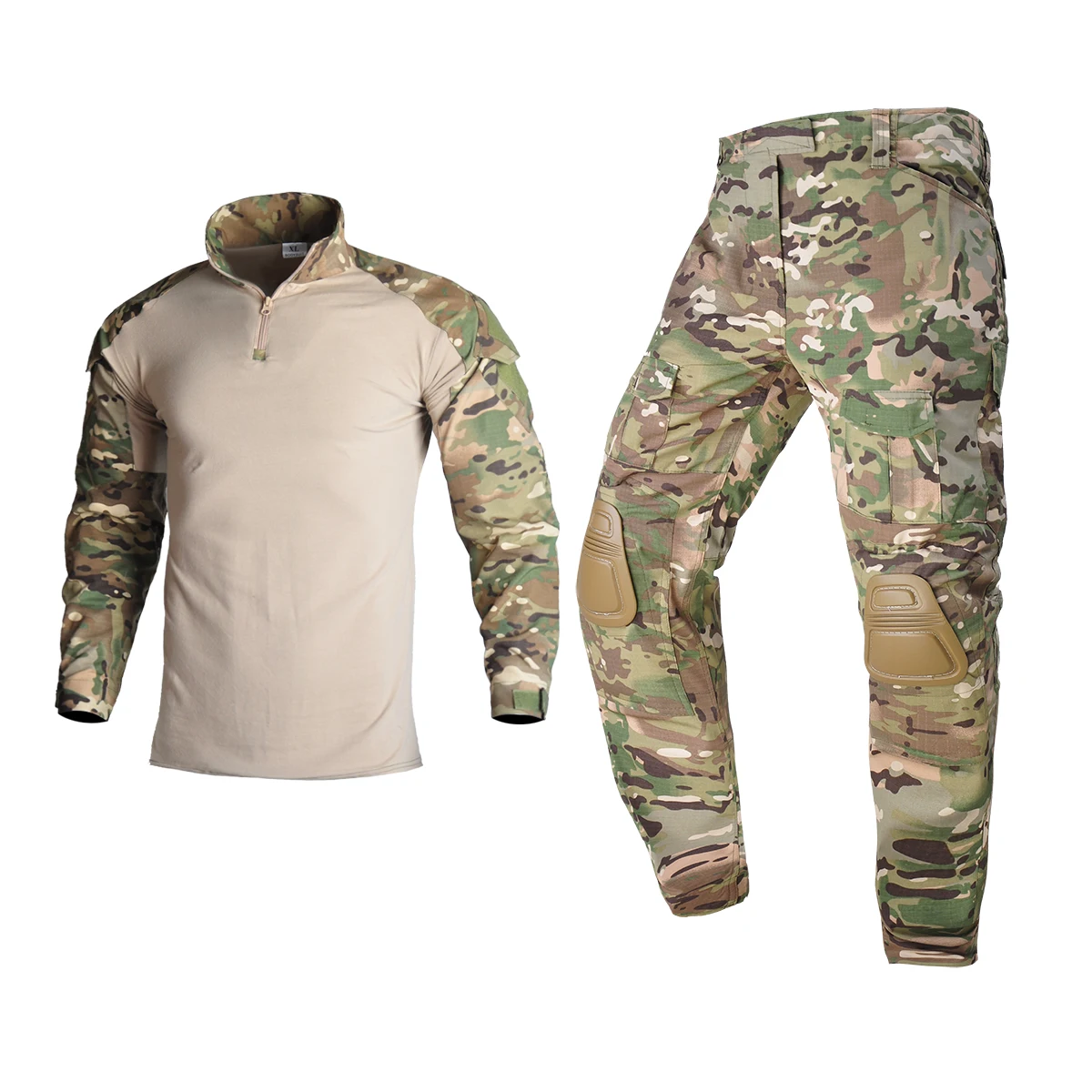 Airsoft Paintball Clothing T-shirt Outdoor &Pants with Pad Men Military Shooting Uniform Tactical Combat shirt camo Army Uniform