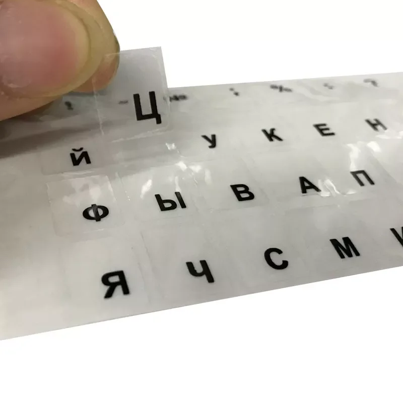 

1PCs Russian Transparent Keyboard Stickers Russia Layout Alphabet Black White Label Letters for Notebook Computer PC Laptop