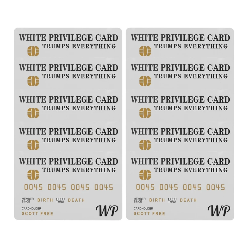 10 PCS White Privilege Card Trumps Everything Credit Card Sets, Wallet Insert Card Romantic Card Business Gifts