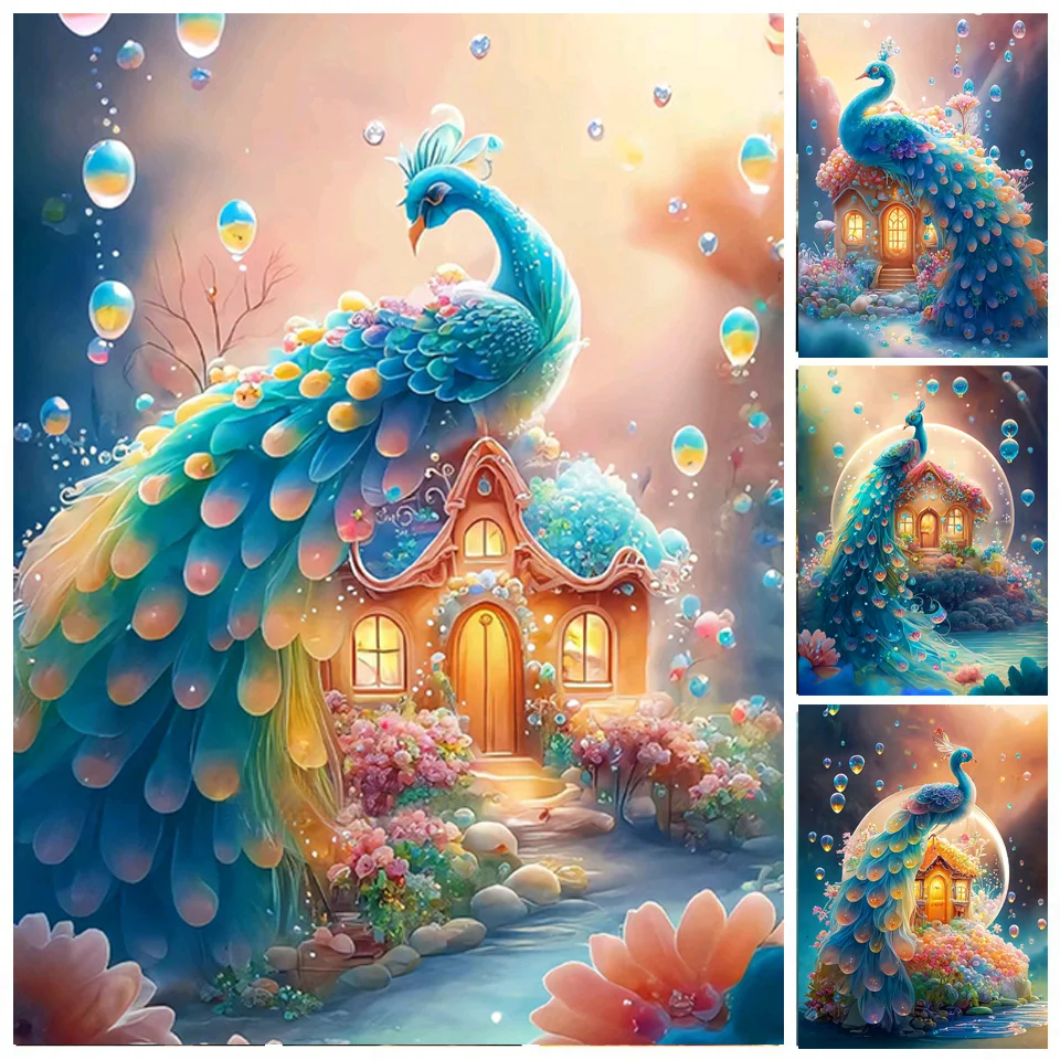 5D алмазная живопись, искусство, дом мечты павлина, «сделай сам», ручная работа, полная вышивка, мозаика, вышивка крестиком, творческий хобби, пазл P5273