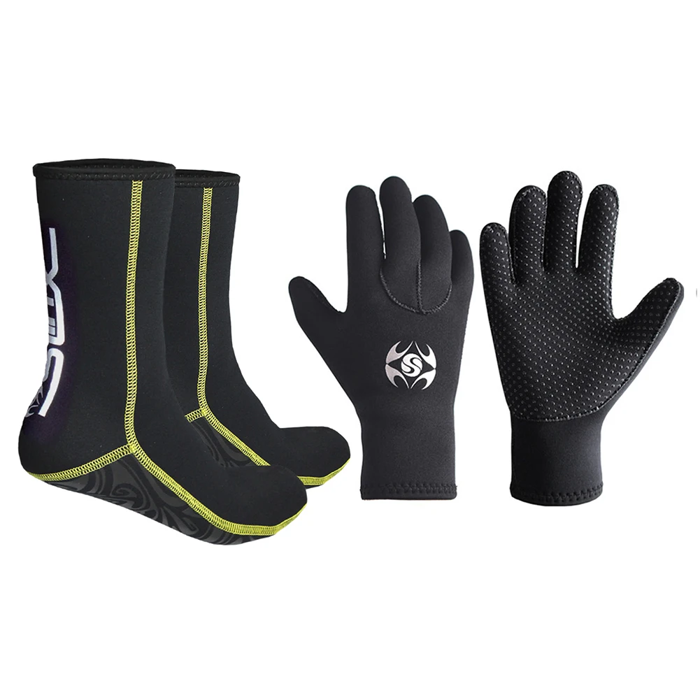 

3mm Neoprene Wetsuit Scuba Diving Socks + Gloves Anti Slip Underwater Water Sports Warm Swimming Snorkeling Surfing Equipment