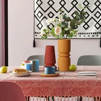 nordic simple creative morandi geometric art vase living room wine cabinet decoration flower arrangement ceramic flowerpot