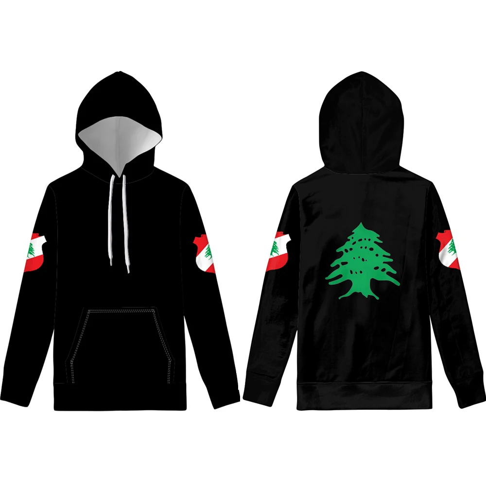 Ливанская толстовка с капюшоном Diy бесплатным именем или номером Lbn изображением