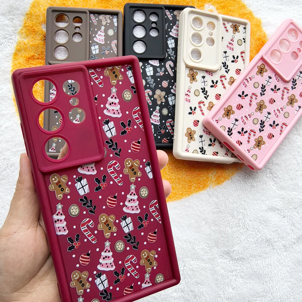 Чехол для телефона с милым принтом Merry Christmas Samsung Galaxy S25 Plus S24 S23 S22 S21 Ultra S24FE мягкий