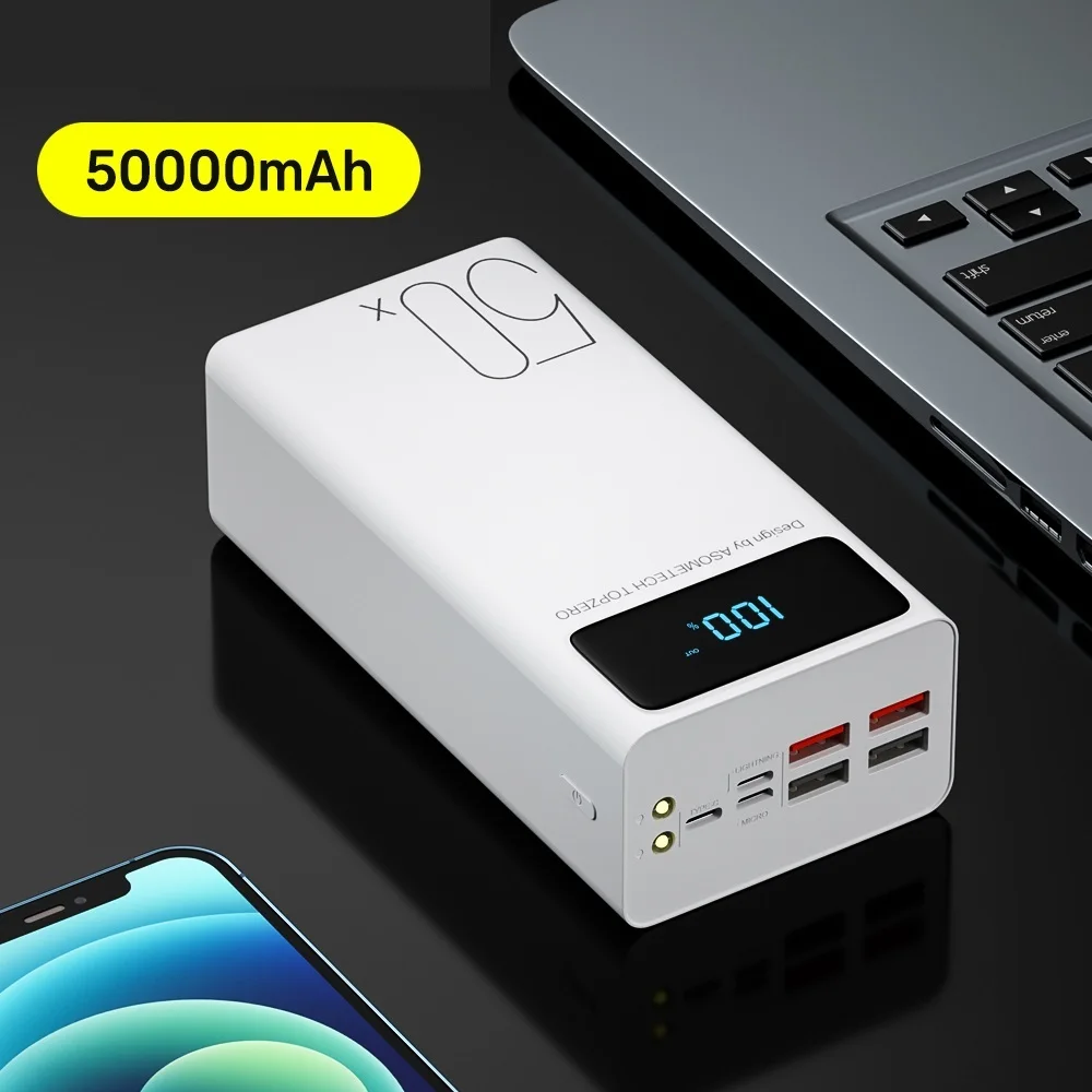 

Top Power Bank 50000mAh Portable Charger LED Light Poverbank Powerbank 50000 mAh External Battery For iPhone Xiaomi Samsung
