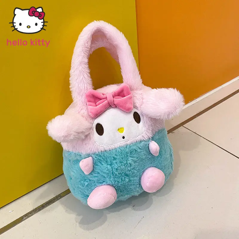 

18cm Hello Kitty Loveliness Plush Bag Cartoon Cute Melody Plush Toy Coin Purse Kawali Plush Toy Handbag