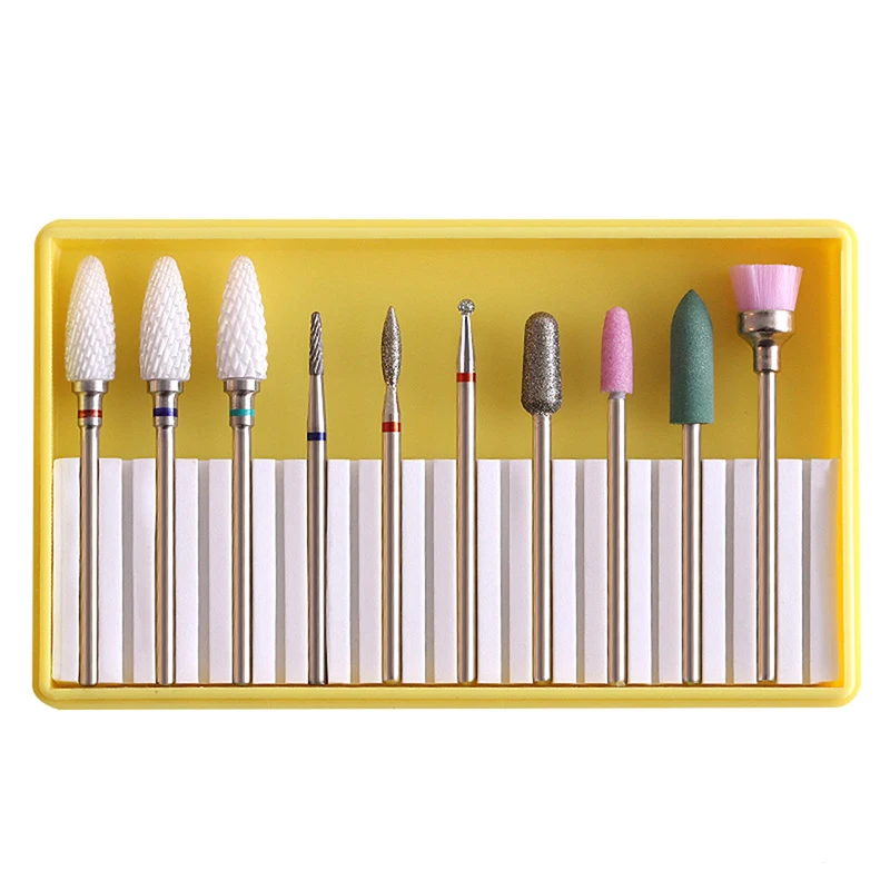

1 Set New Grinder Nail Drill Bits Alloy Tungsten Steel Ceramic Nail Files Sanding Head Set Polishing Manicure Tools Kit 4 Colors