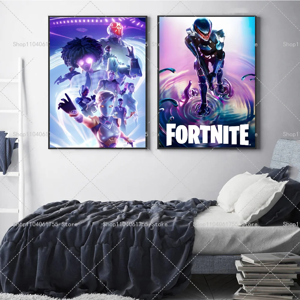 1 шт. Горячая игра-F-Fortnites плакат самоклеящийся искусство детской Кофейни бара