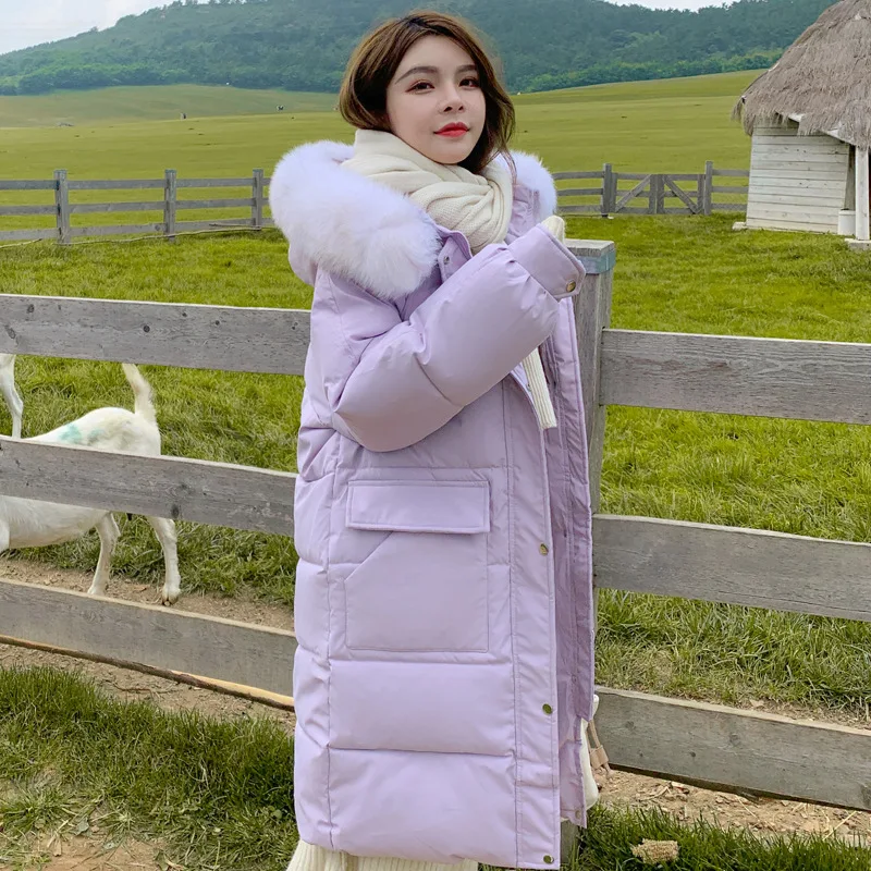 Cotton Jacket 2022 New  Models Large Fur Collar Cotton Jacket In The Long Section of Fashionable and Temperate Ladies Jacket