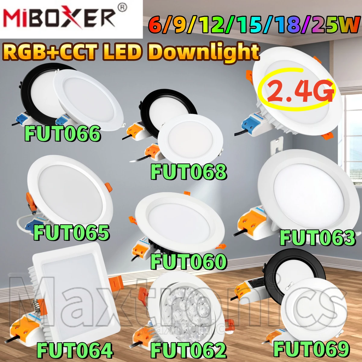 Фото 6/9/12/15/18/25 Вт НОВЫЙ MiBoxer RGB + CCT светодиодный потолочный светильник с регулируемой яркостью FUT065 FUT066 FUT068 FUT092 FUT060 FUT062 FUT063FUT064 Пульт дистанционного управления FUT069 №1