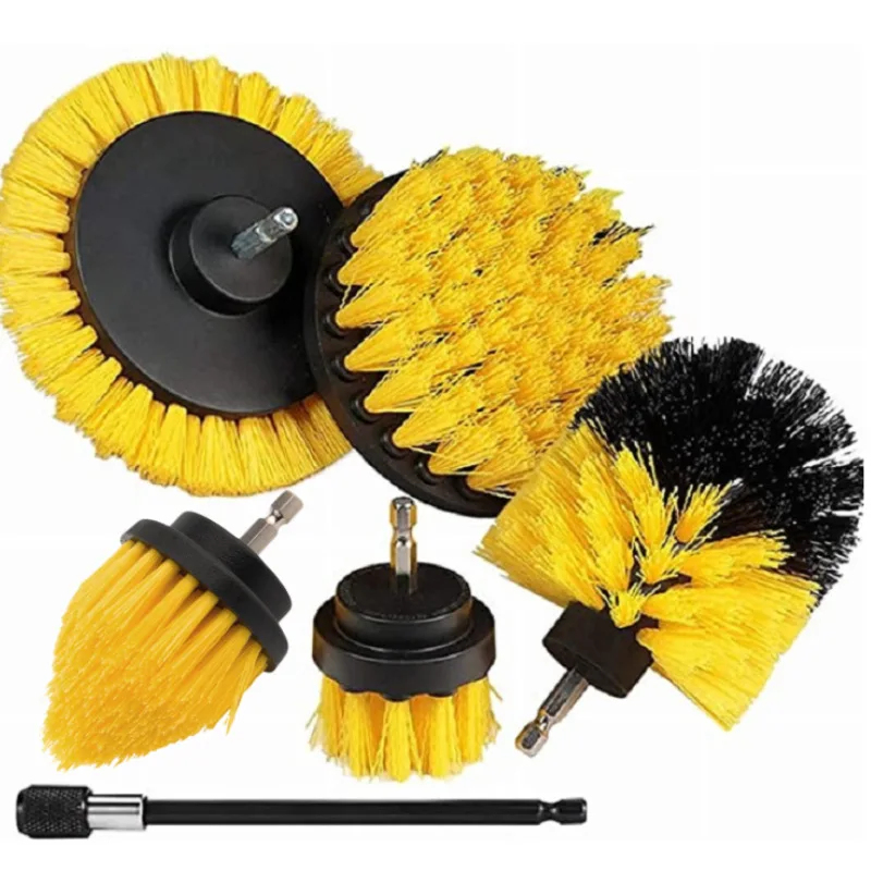 6pcs Electric Drill Brush Electric Brush Disc Brush Crevice Cleaning Brush Set Car Polisher Bathroom Cleaning Kit Cleaning Tools