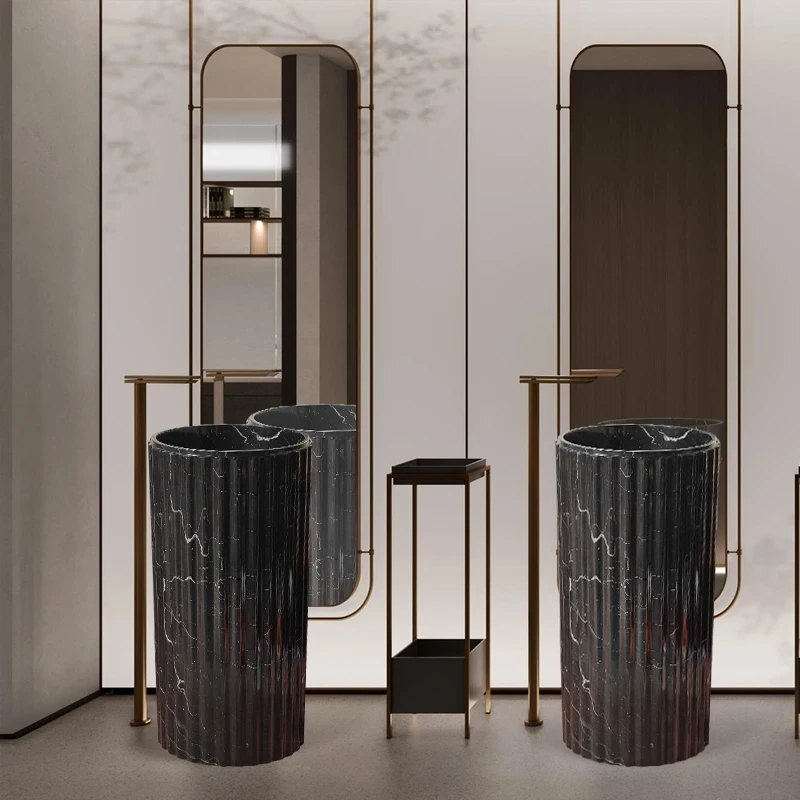 Встраиваемая раковина из натурального мрамора для ванной и балкона напольная