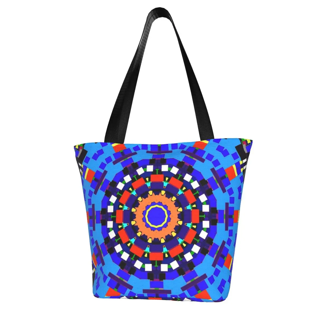 

Яркая Мандала синяя красная хозяйственная сумка абстрактные геометрические мандалы художественные Женские Подарочные Сумки Винтажные По...