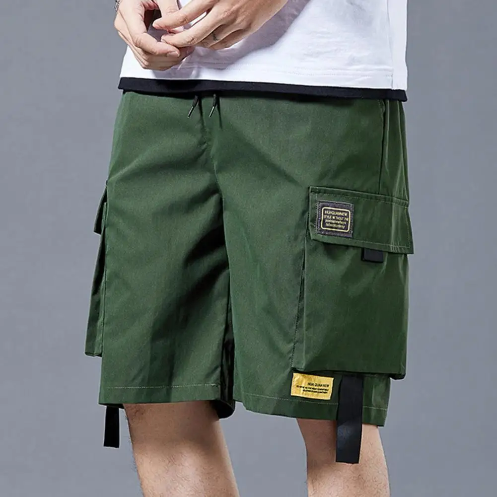 

Popular Stretchy Waist Straight Men Cargo Shorts Men Pants Loose Type Knee Length