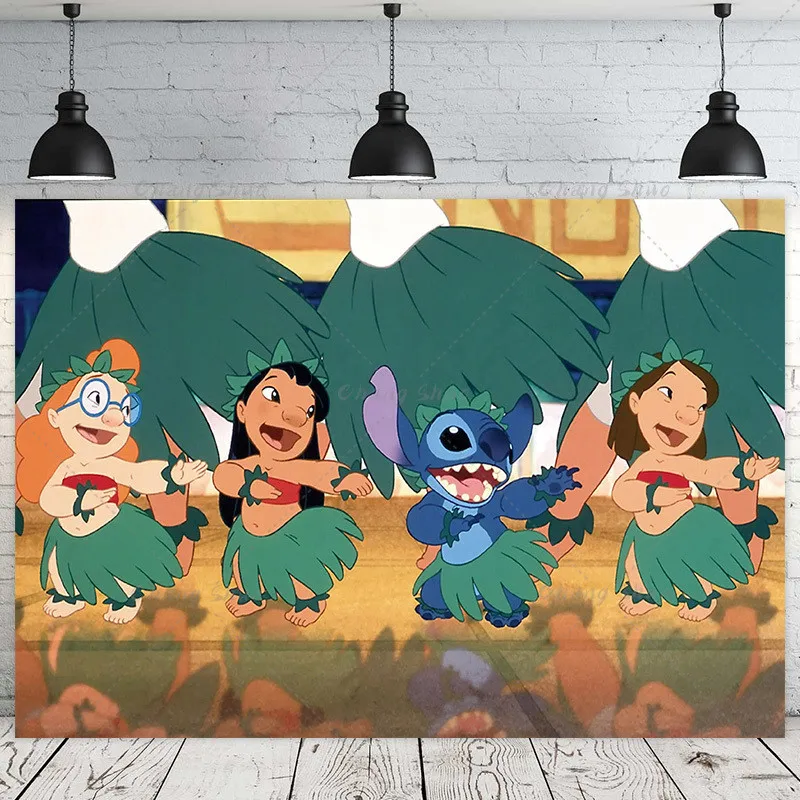 Студийный фон Disney с рисунком Лило Ститч на день рождения