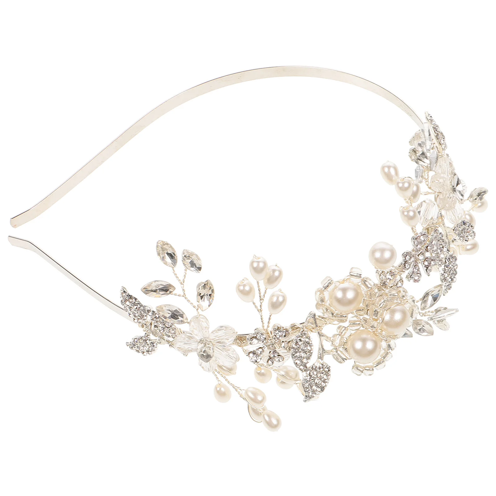 

Braid Headdress Bride Flower Headband Women Wedding Beautiful Bridal Headwear Pearl