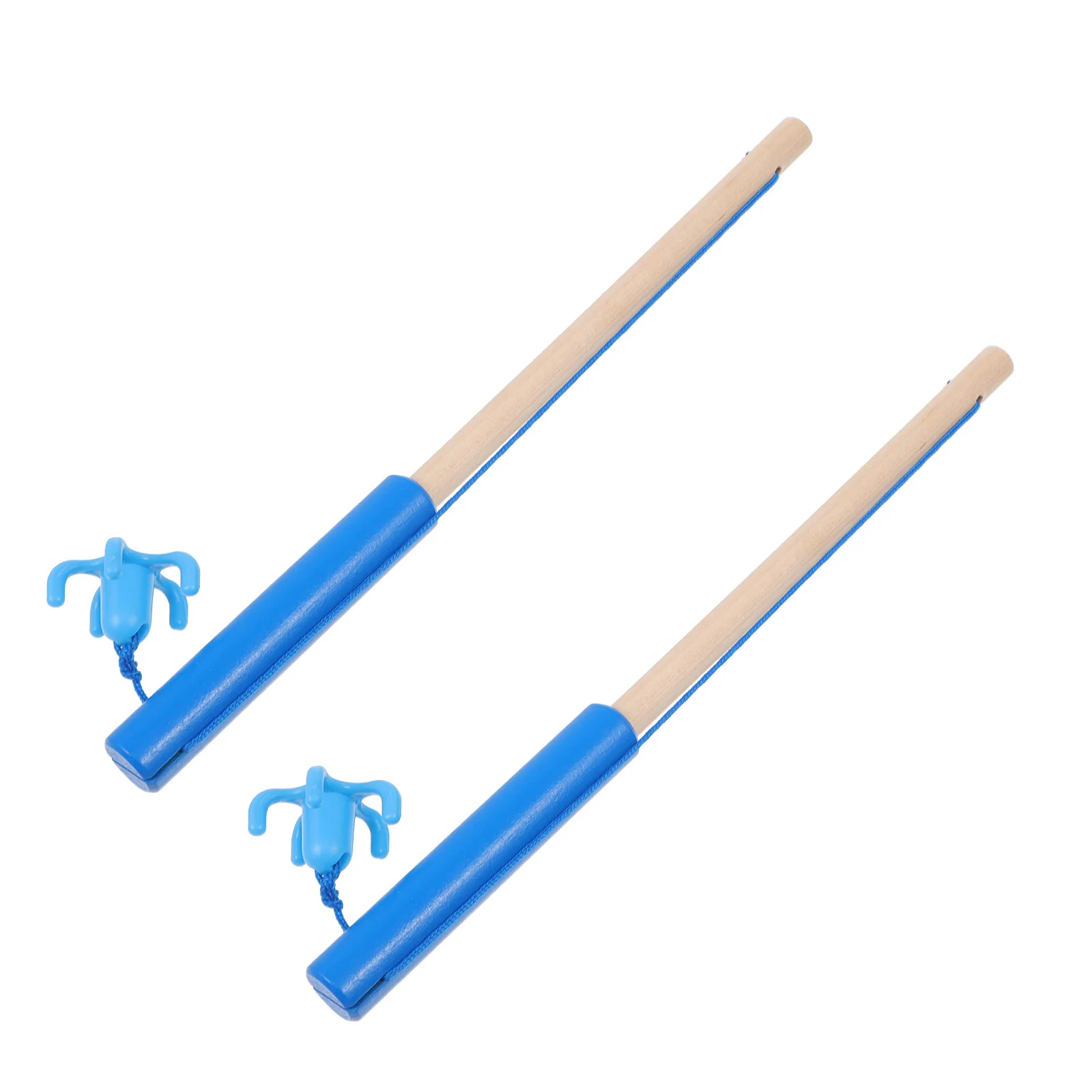 

2 Pcs Children's Fishing Rod Wooden Toy Magnetic Joysticks Pole Creative Kids Bath Toys Force Game Learning Educational