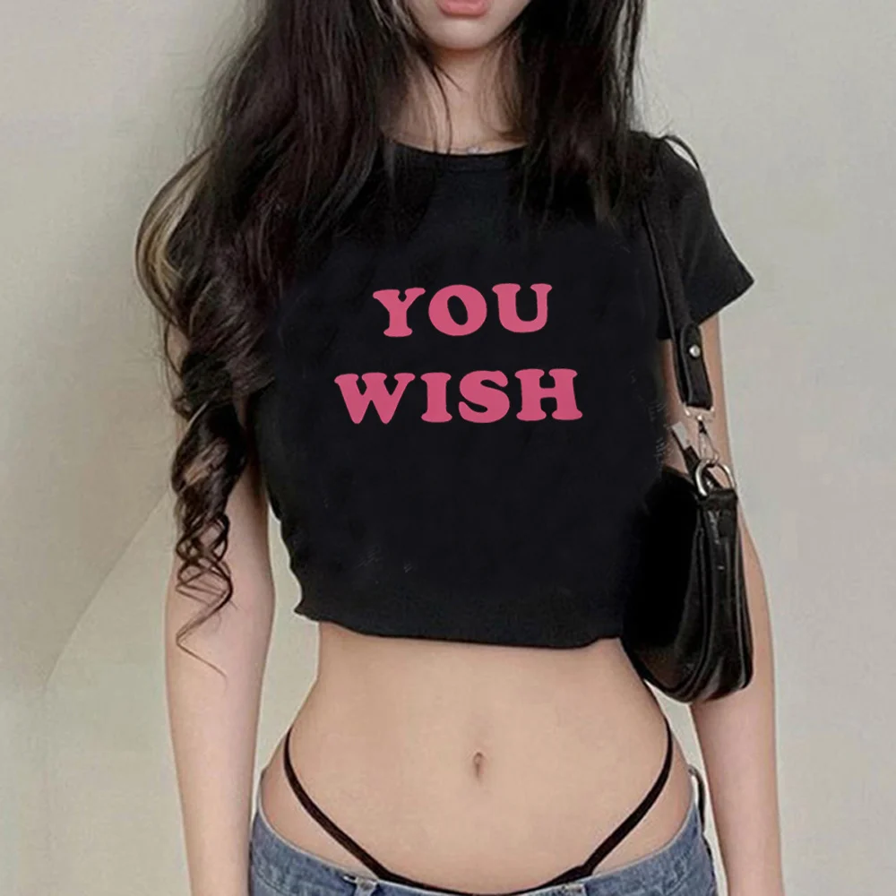 

Женский укороченный топ с буквенным принтом, розовый уличный топ в Корейском стиле 1920-х годов, милые футболки, одежда