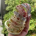 Индивидуальный именной браслет Ice Out с фианитами 5A, браслет с подвесками в форме сердца и злых глаз для женщин, драгоценное ювелирное изделие в подарок